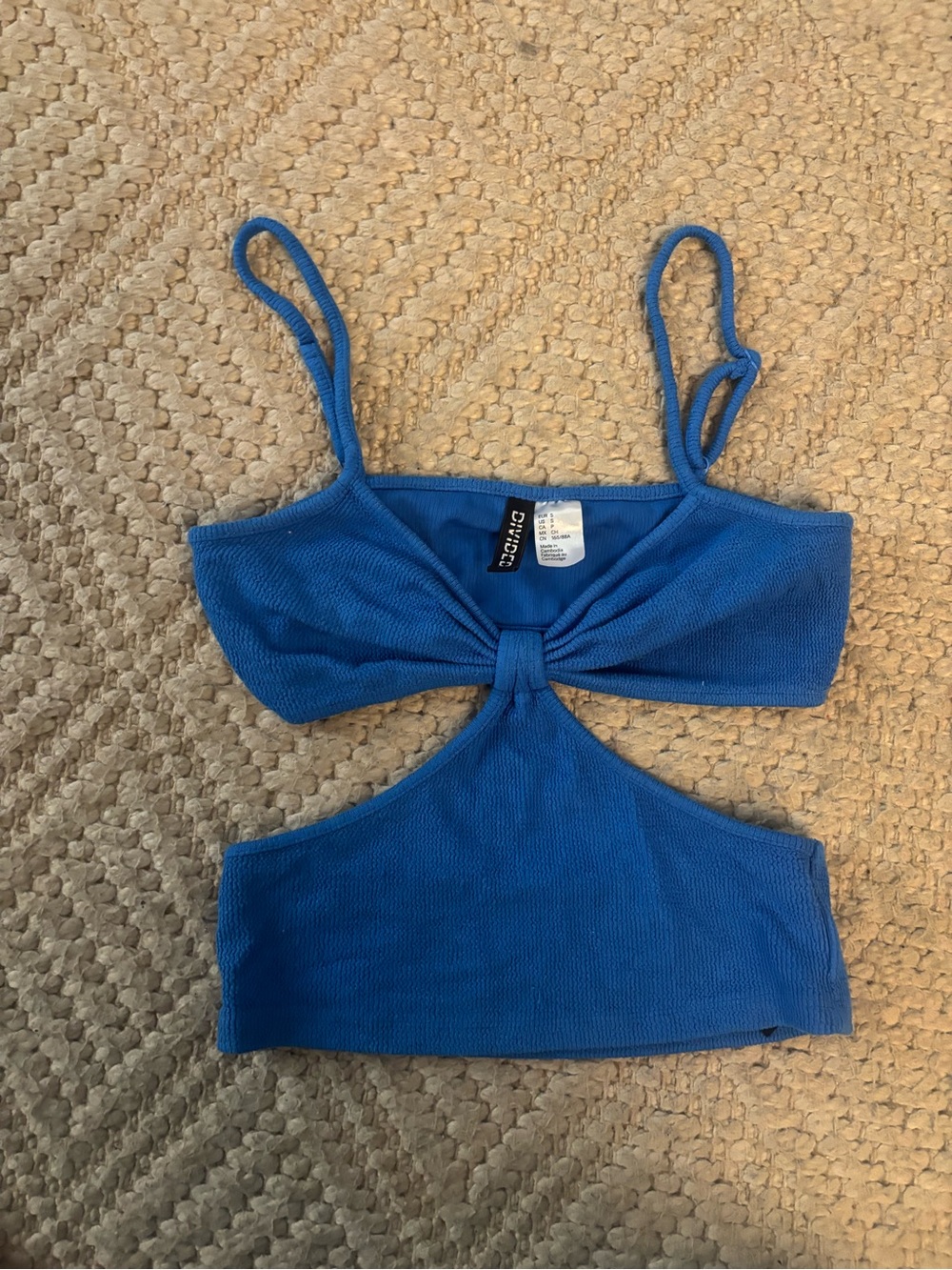 Divided Royal Blue Cutout Knit Camisole